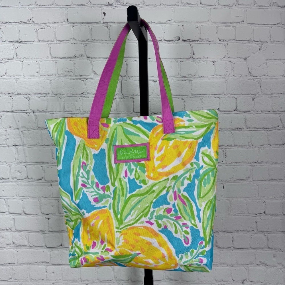 Lilly Pulitzer Estée Lauder Lemon Print Tote Bag